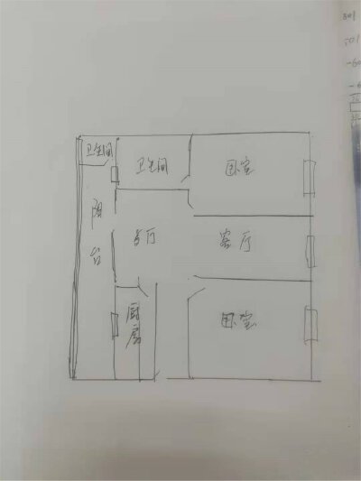 双碑片区 国税局单位房三房79.8万