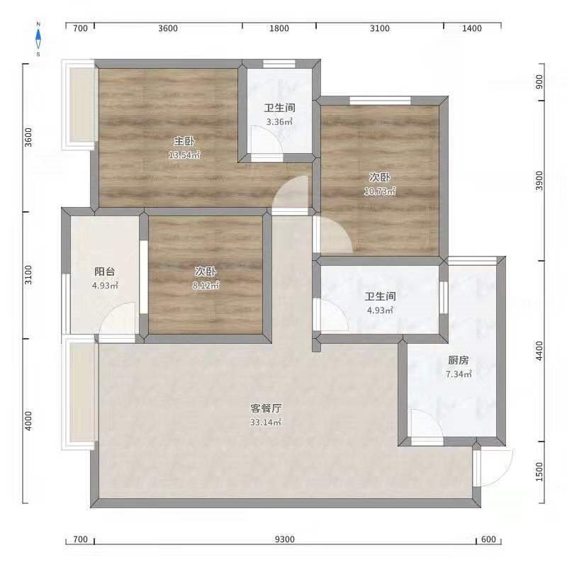 绵阳双碑片区 圣苑塞纳阳光两房1500元/月 绵阳租房