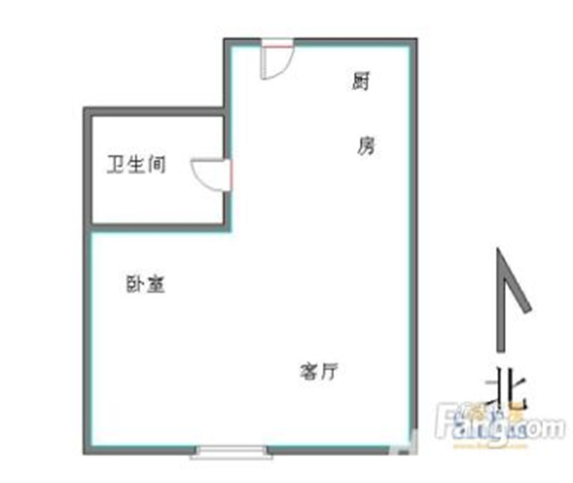 绵阳涪城区市中心片区怡海明珠1房46平米1200元/月 绵阳租房