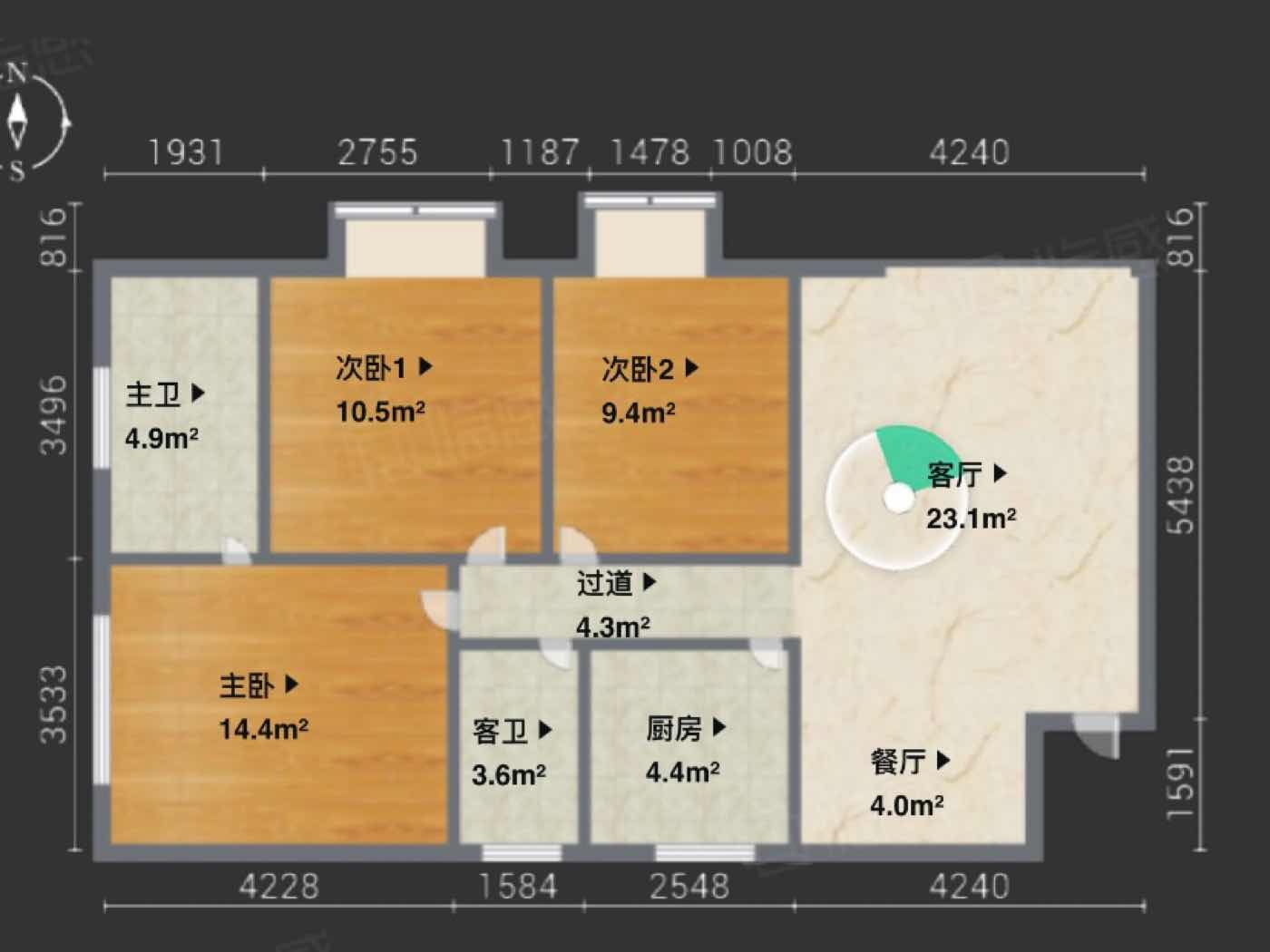 绵阳高水片区 渝阳圣水明珠三房98万 绵阳二手房