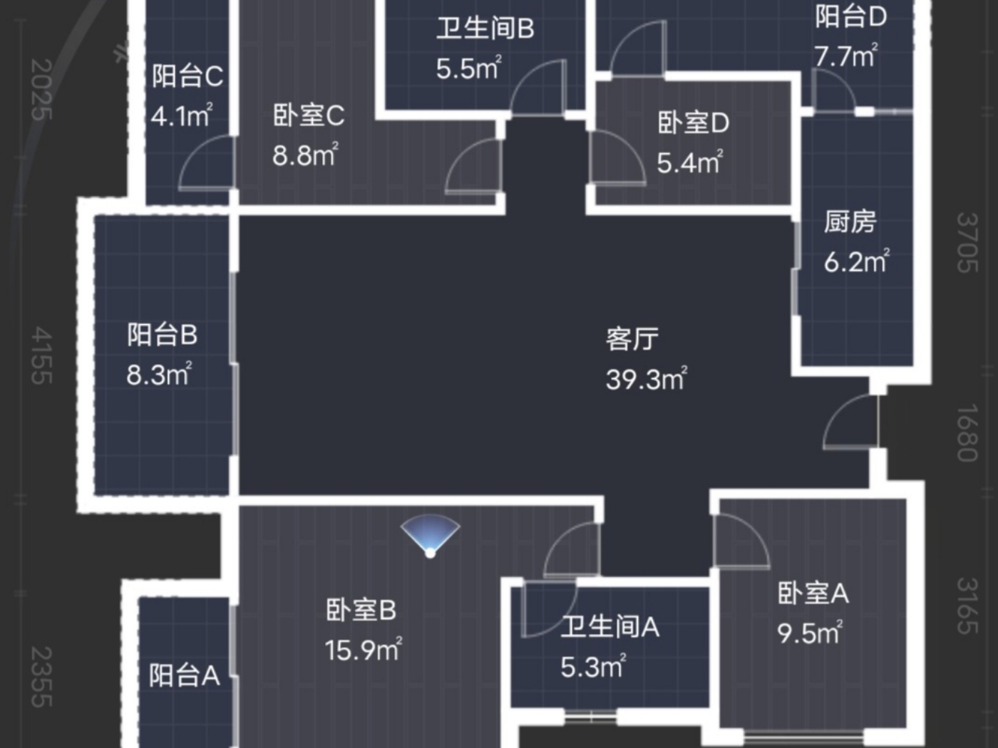 绵阳水韵滨江，3室2厅1卫，88.00㎡，精装，租金1900元/月 绵阳租房