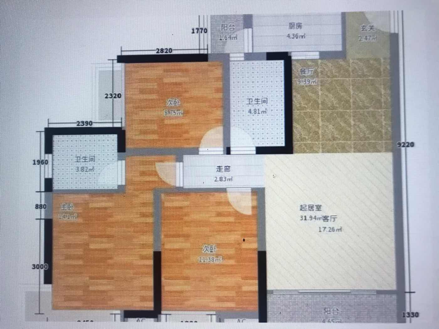 绵阳丰谷片区 亚川桂丰御景三房60万 绵阳二手房