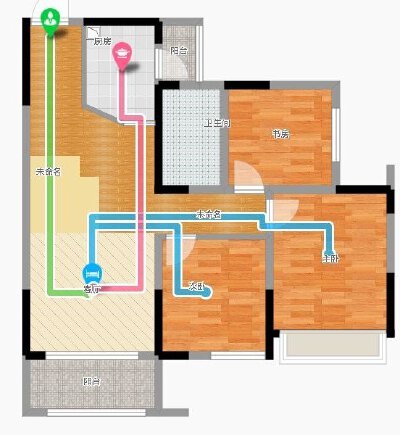 塘汛片区 卓信金楠天街三房1300元/月