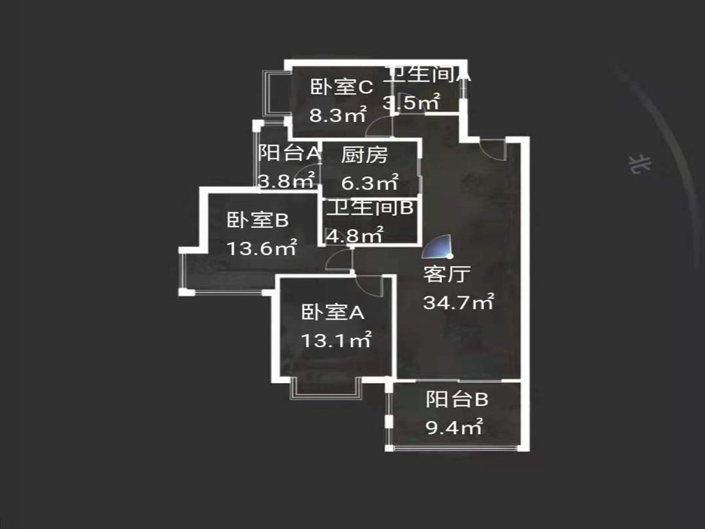 绵阳高水片区 翠满庭三房105万 绵阳租房