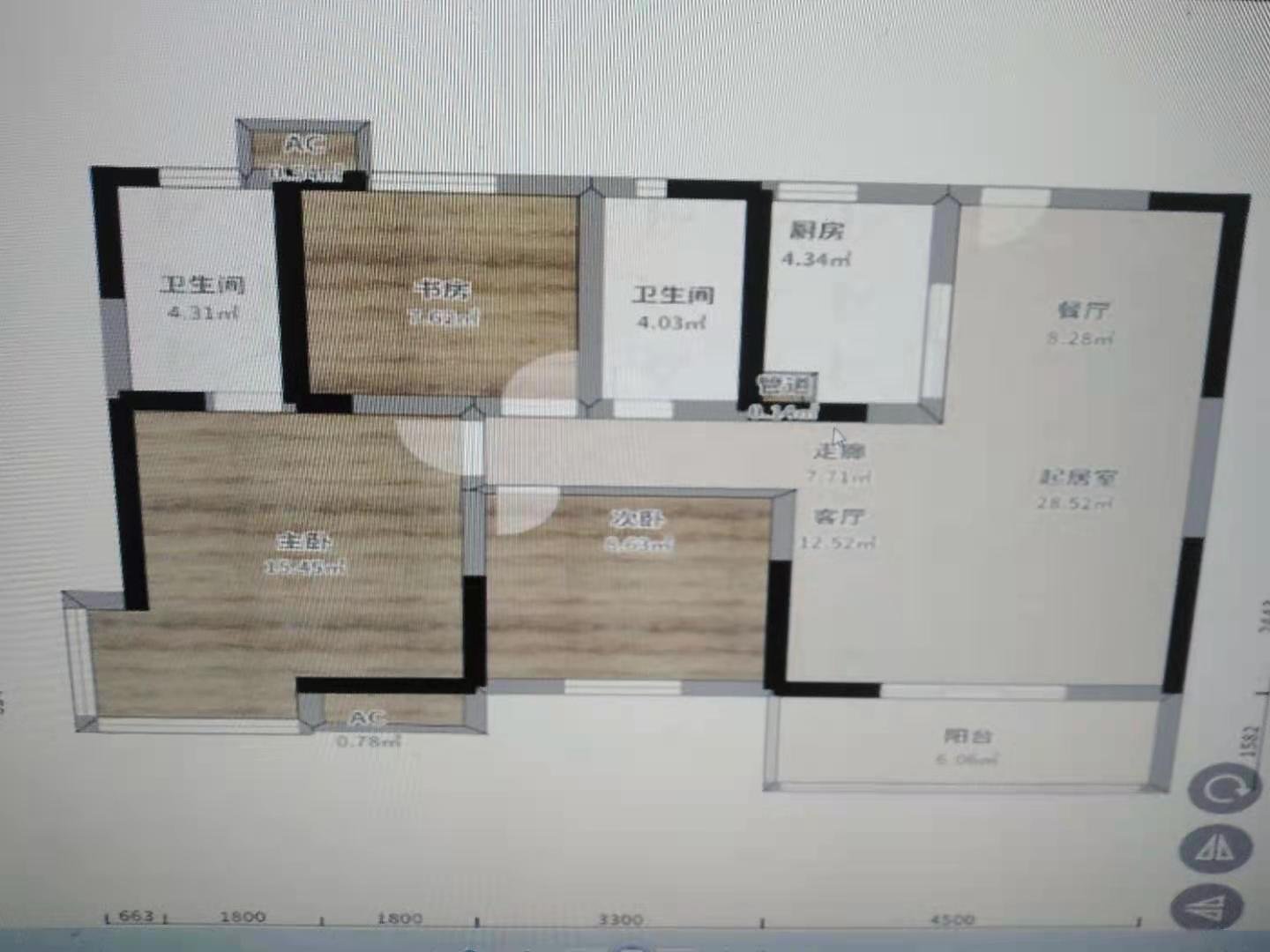 绵阳粼江峰阁，3室2厅2卫，107.00㎡，精装，售价82.80万 绵阳二手房