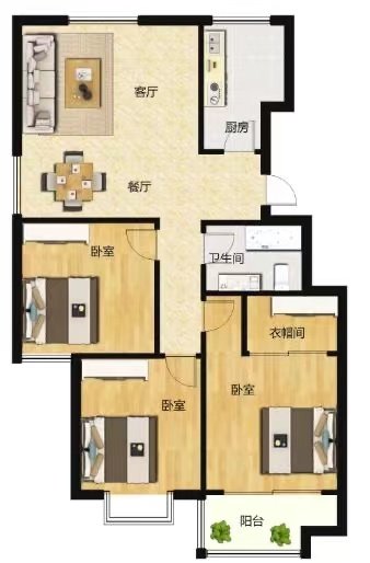 绵阳梓锦新城 城市春天A区三房54万 绵阳二手房