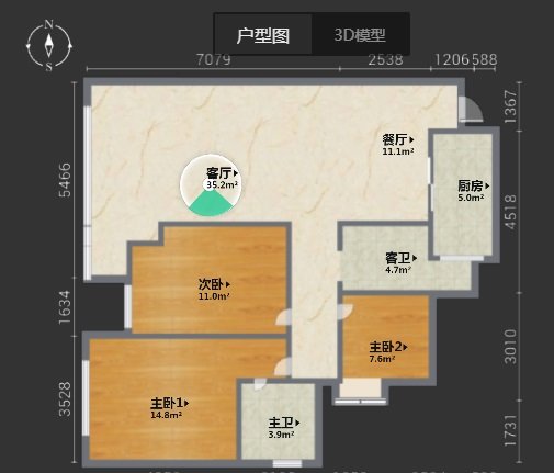 绵阳涪城区 兴发江岸公馆3房180万 绵阳二手房