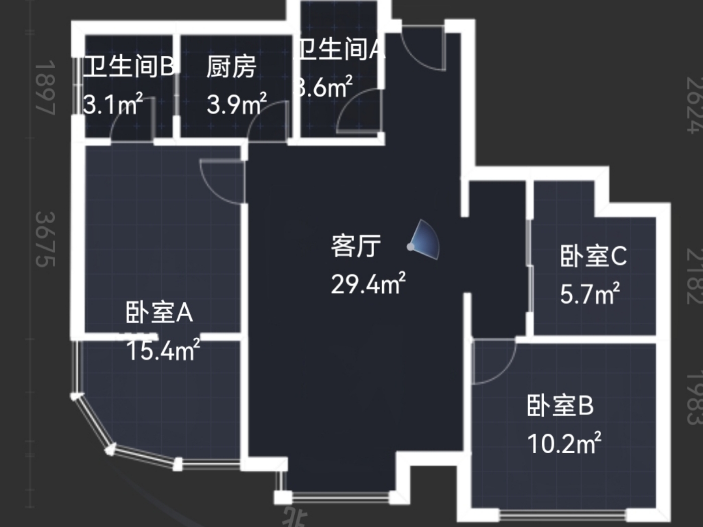 绵阳404片区 滨江世纪花园三房109.8万 绵阳二手房