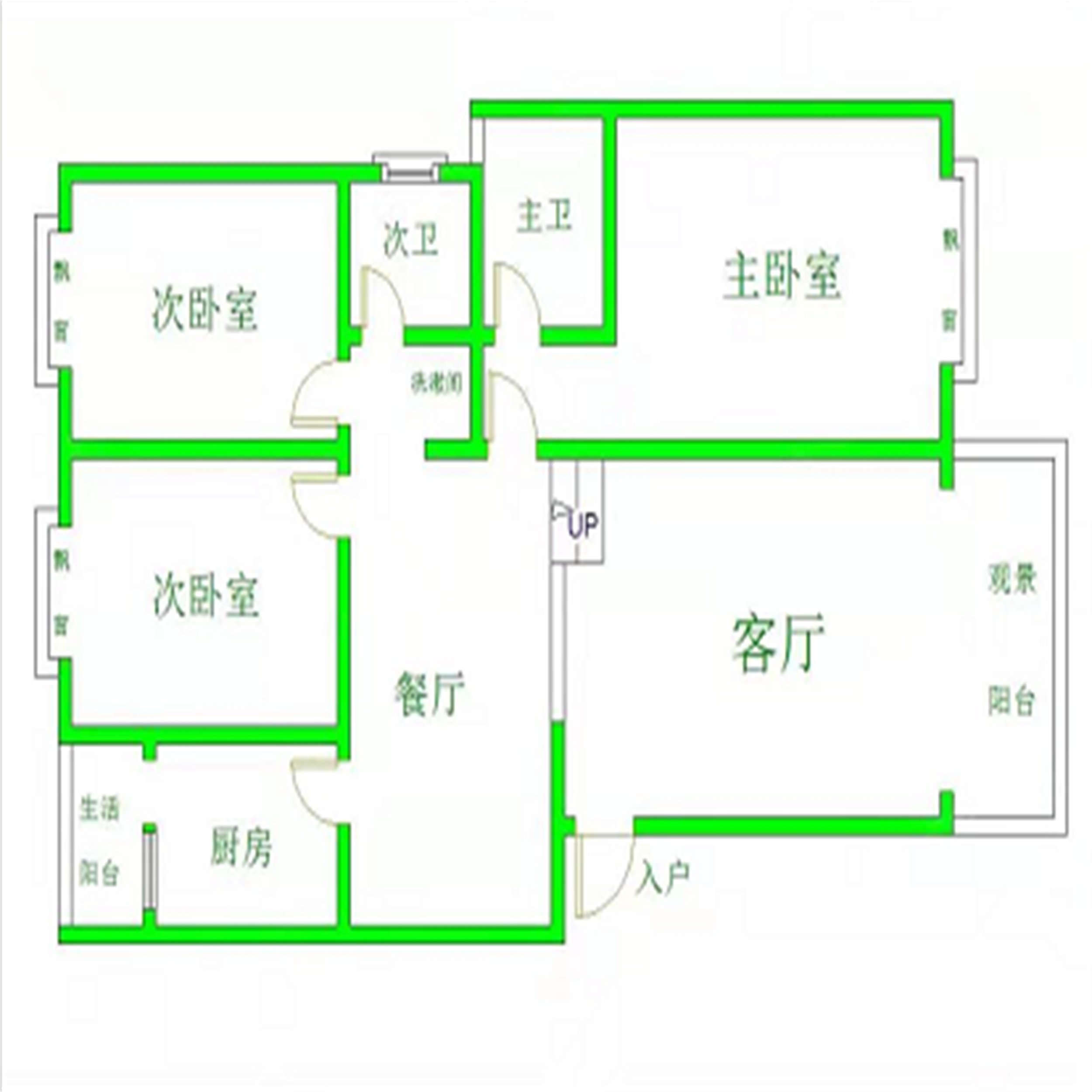 绵阳御营坝片区 江岸山景三房75万 绵阳二手房