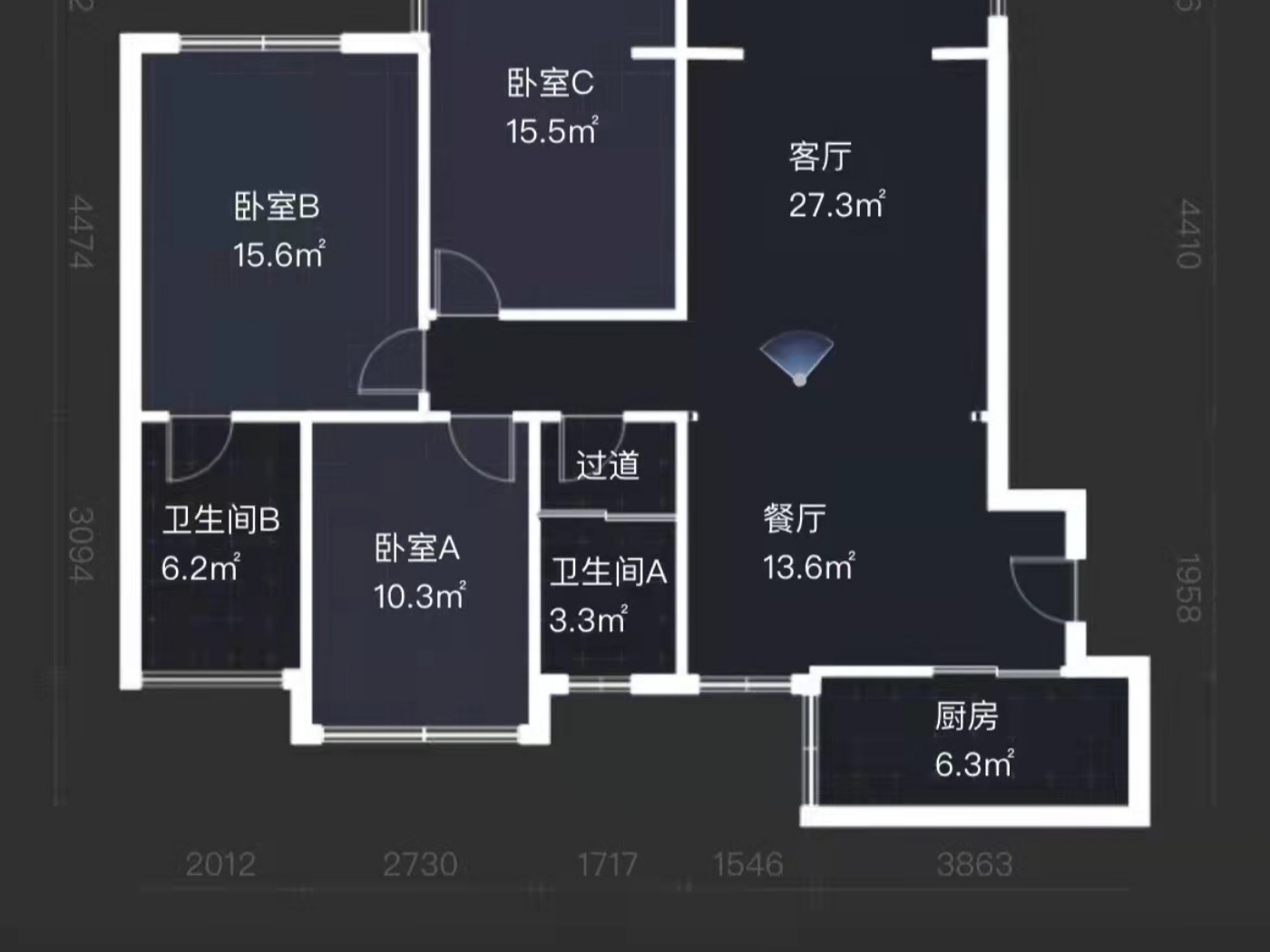 绵阳永兴片区 西城国际三房116.8万 绵阳二手房