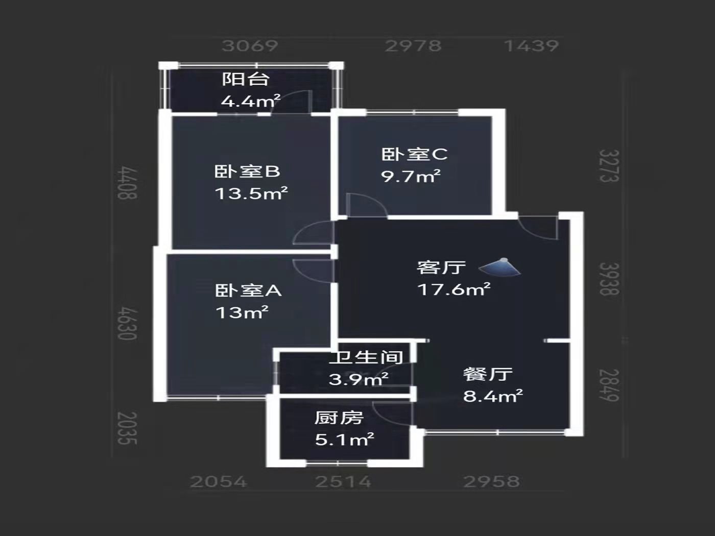 绵阳涪城区 平政安居3房55万 绵阳二手房