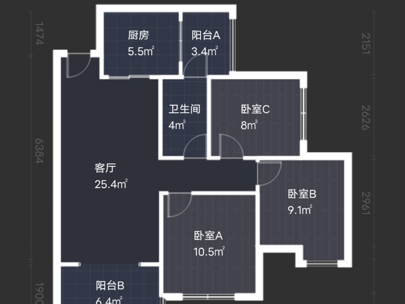 绵阳桑林坝片区 东原长岛三房92万 绵阳租房