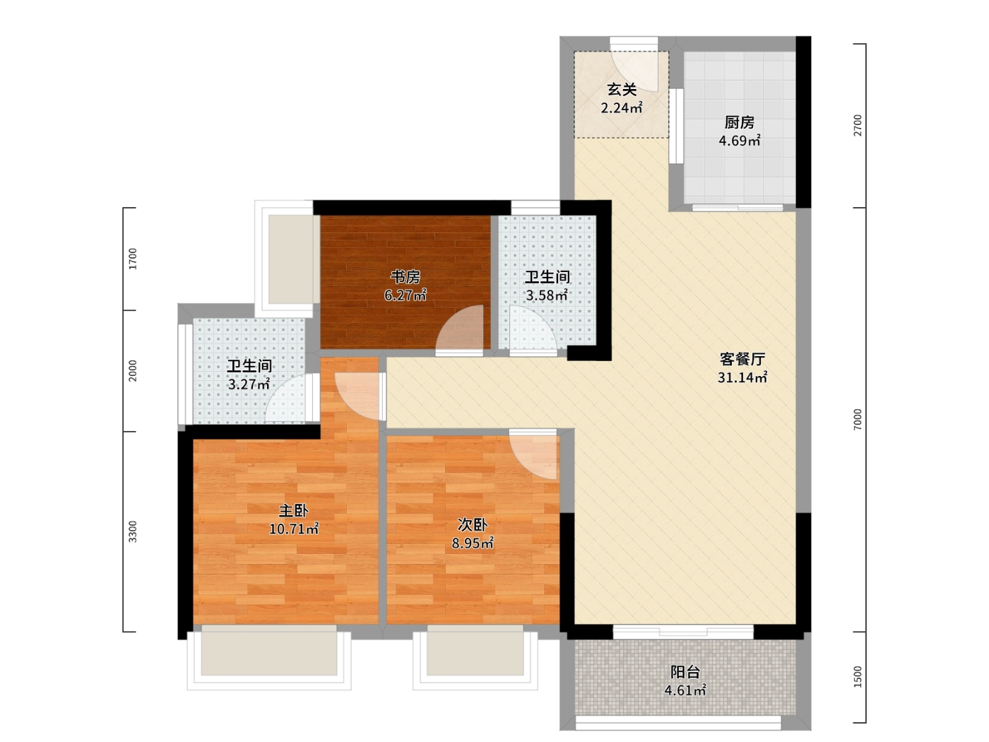 绵阳高新区 新惠锦苑3房1800元/月 绵阳租房