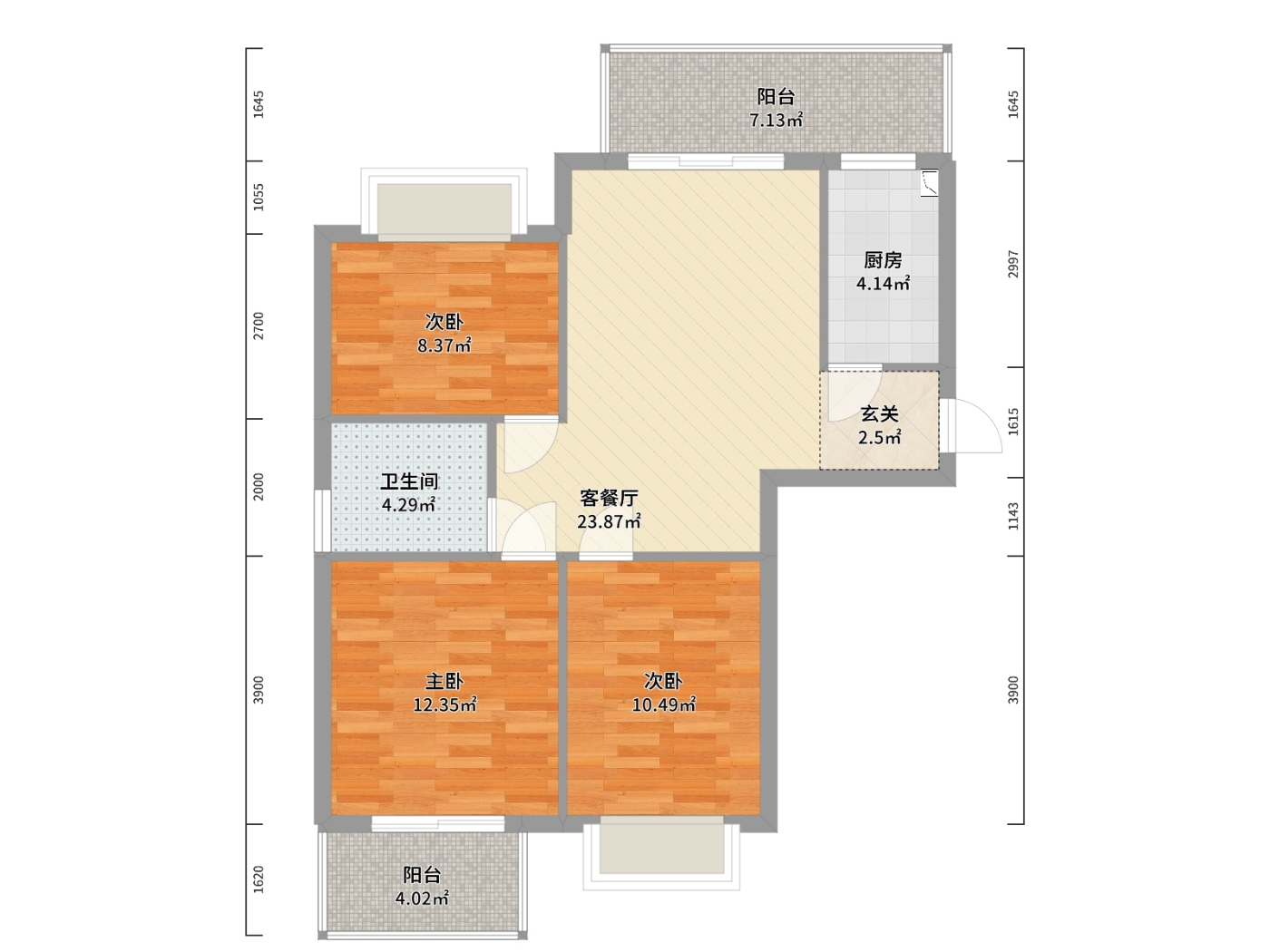绵阳高新区 万豪尊品3房1600元/月 绵阳租房