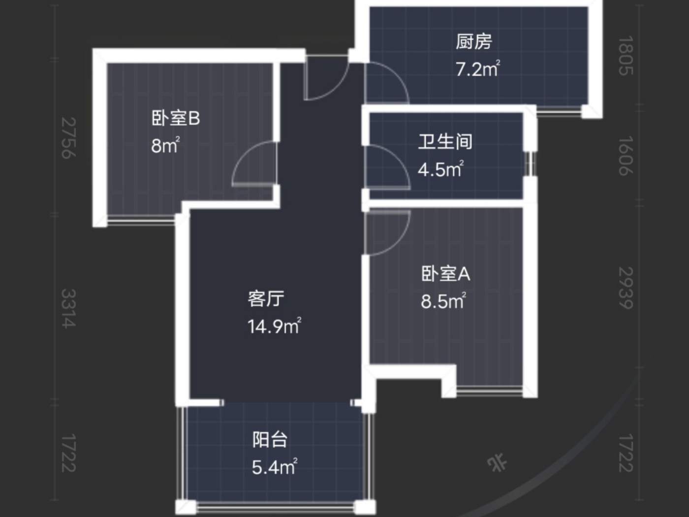 绵阳金柱园片区 富临东方广场一房1600元/月 绵阳租房