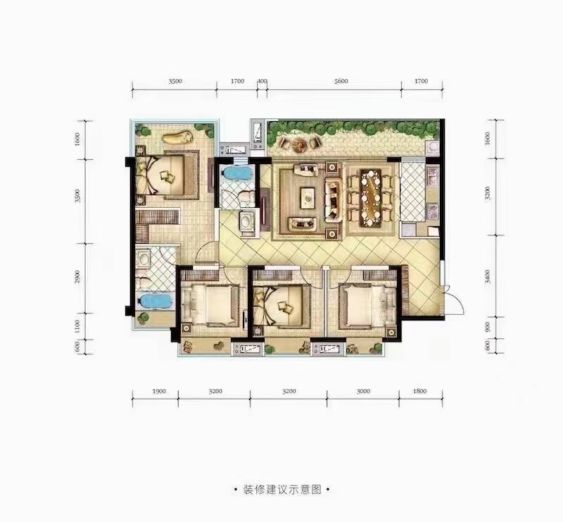 绵阳同立悦城，4室2厅2卫，117.00㎡，精装，售价88万 绵阳二手房