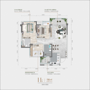 H户型 建筑面积86㎡