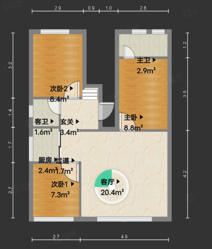 绵阳43万鹏业小区3组3室好房 绵阳二手房