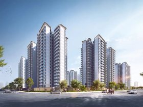 富临江山天宸在售户型建面区间约88—120㎡，均价9000元/㎡