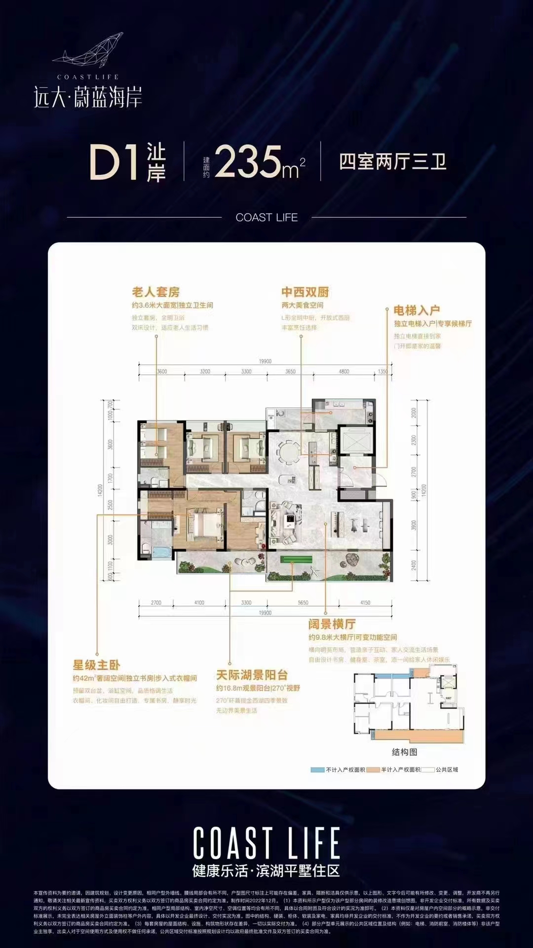 绵阳金西湖楼王，235.2㎡豪装，4房3厅3卫 绵阳二手房