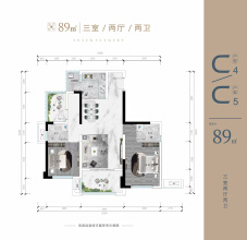 书香·丽景东苑在售户型建面区间约89—107㎡，均价约5900元/㎡