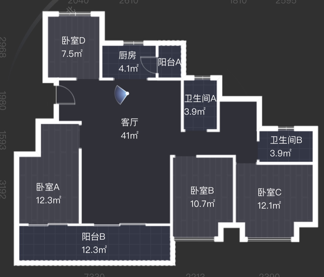 绵阳中梁御府，4室2厅2卫，124.47㎡，售价110万 绵阳二手房