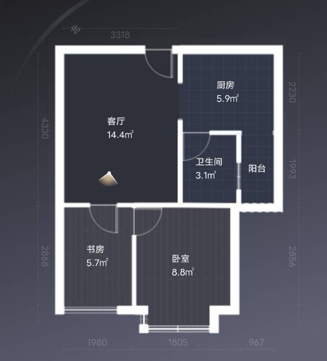 绵阳布鲁斯二期，2室2厅1卫，50㎡，售价40万 绵阳二手房