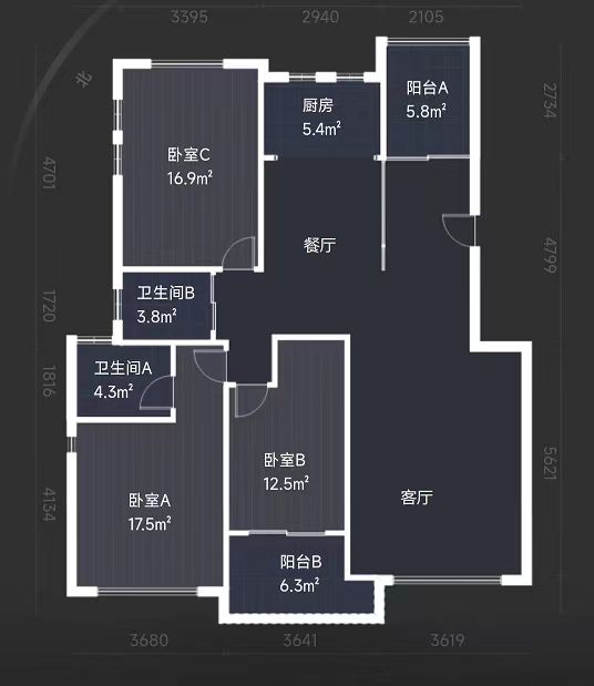 绵阳太阳城一期，3室2厅2卫，136.00㎡，精装，售价113万 绵阳二手房
