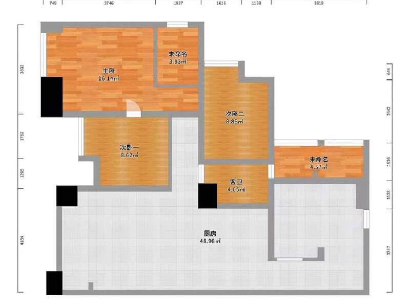 绵阳双碑片区 新惠锦苑三房1500元/月 绵阳租房