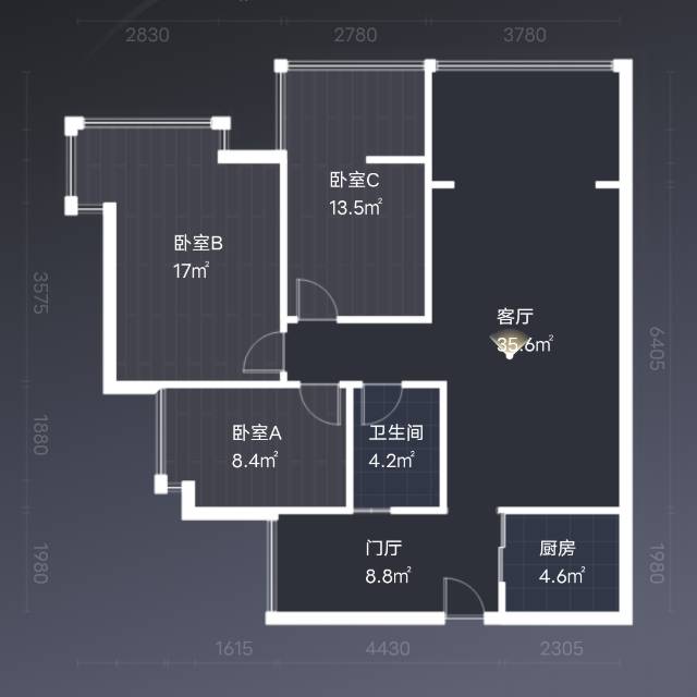 绵阳石桥铺片区 上河鹂岛三房1700元/月 绵阳租房