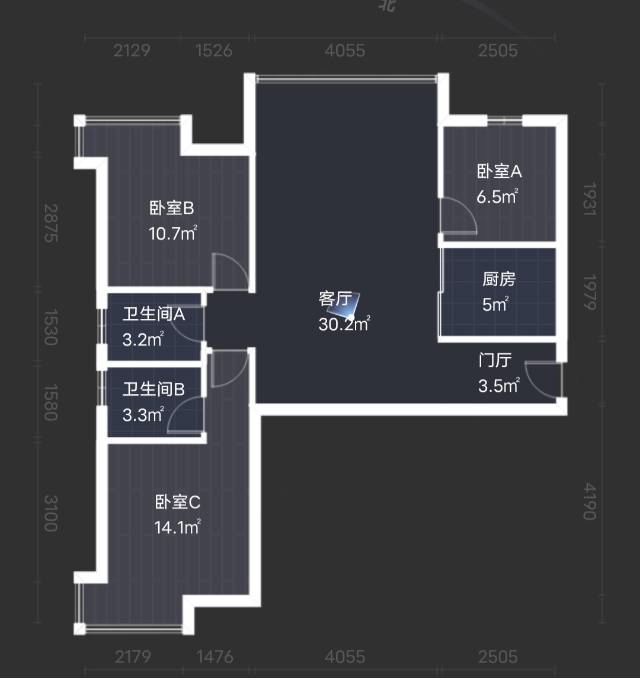 绵阳布鲁斯二期，3室2厅1卫，91㎡，售价79万 绵阳二手房