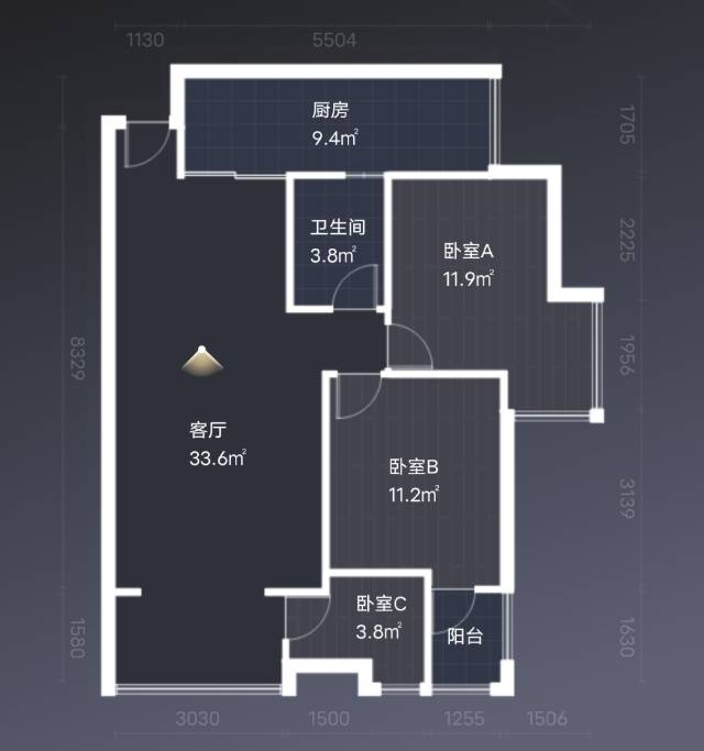 绵阳枫璟398 A区，3室2厅1卫，85㎡，售价84万 绵阳二手房