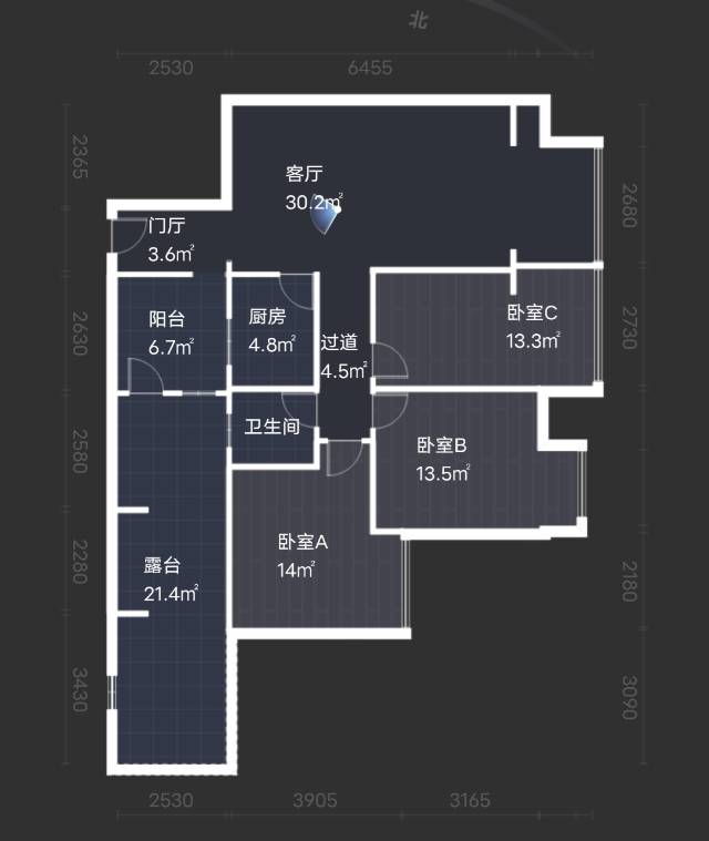 绵阳恒业塞纳阳光，3室2厅1卫，94.46㎡，售价98万 绵阳二手房