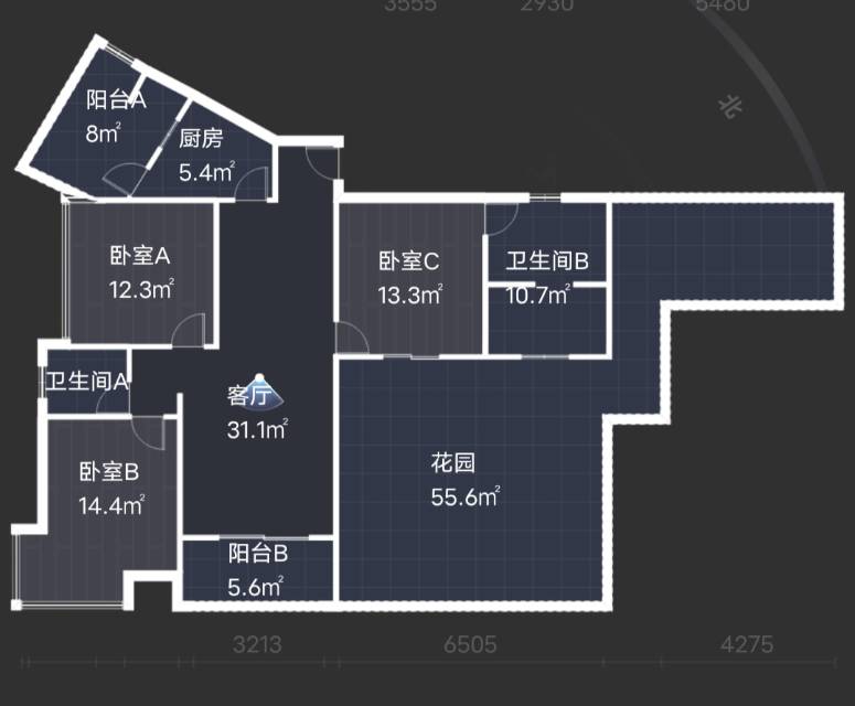 绵阳枫璟398 F区，3室2厅2卫，114㎡，售价121万 绵阳二手房