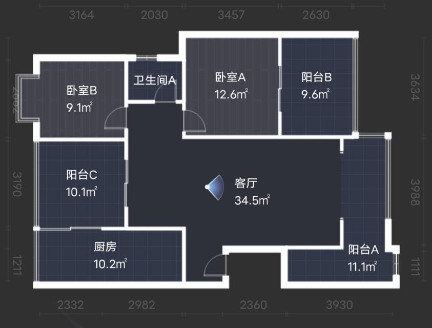 绵阳芙蓉金城(南区)，3室2厅2卫，121㎡，售价78.8万 绵阳二手房