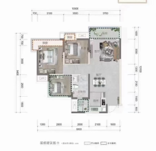 桐里华庭好房推荐：建面约84.81㎡，带平台小院房