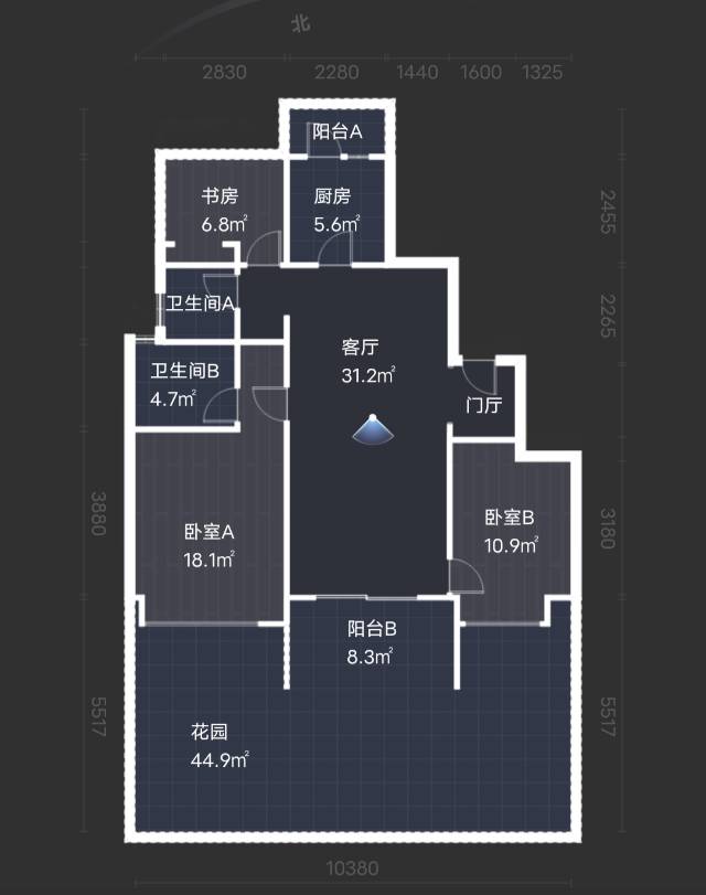 绵阳世茂云锦一期，3室2厅2卫，106㎡，毛坯，售价125万 绵阳二手房