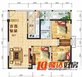绵阳塘汛片区 中玮海润城三房1600元/月 绵阳租房