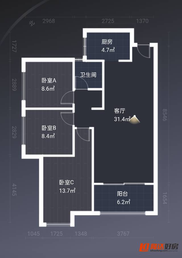 绵阳80平转角花园，精装三房，带地暖，拎包入住 绵阳二手房