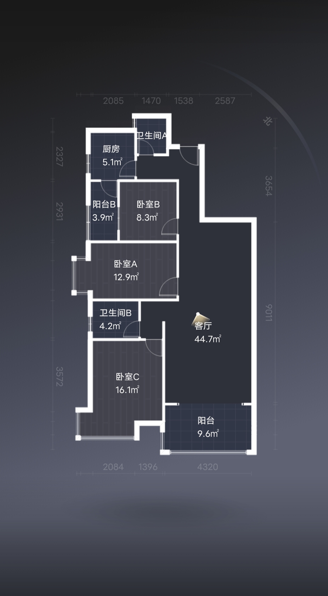 绵阳人工湖片区 锦林俊域三房92万 绵阳二手房