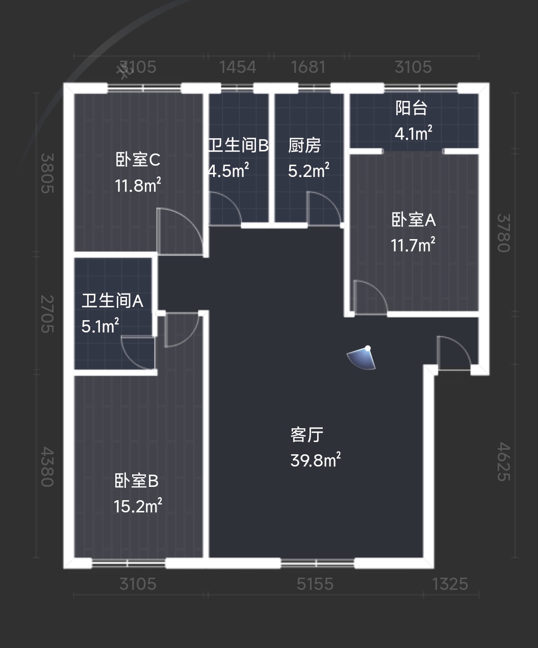 绵阳海英公寓，3室2厅2卫，122.8㎡，售价80.8万 绵阳二手房