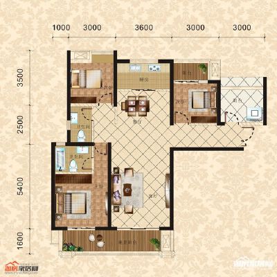 塘汛片区 万达华府三房150万