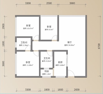 帆船101㎡户型