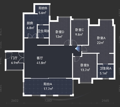 华润大平层.精装套四.带车位.使用面积大.满两年.280万可谈