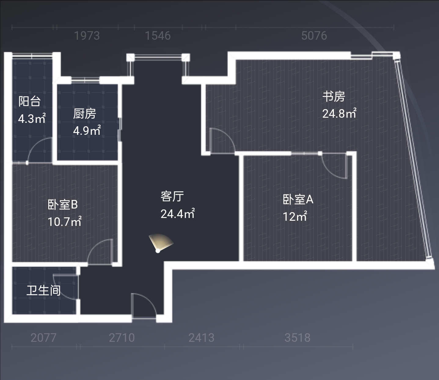 绵阳嘉来涪滨印象，3室2厅1卫，102.00㎡，精装，租金1500元/月 绵阳租房