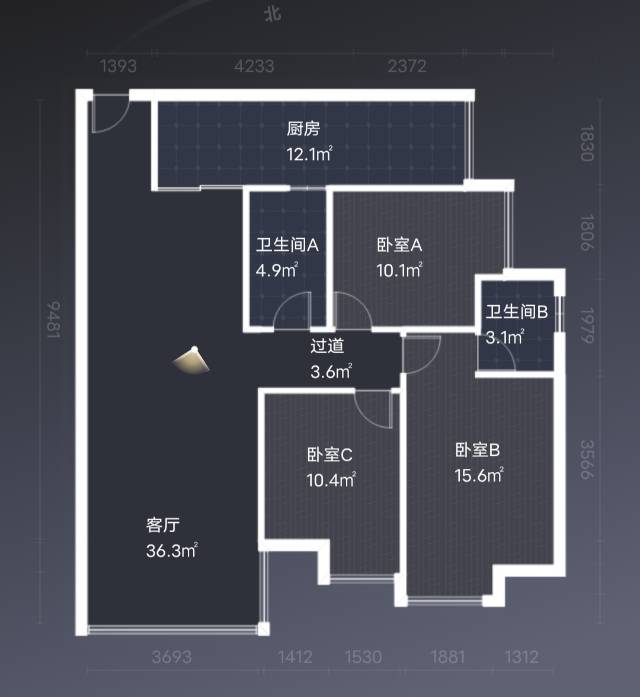 绵阳高新区 锦尚云庭3房85.8万 绵阳二手房