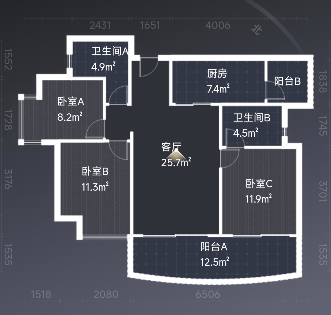 绵阳恒大翡翠湾，3室2厅2卫，106㎡，精装，租金1500元/月 绵阳租房