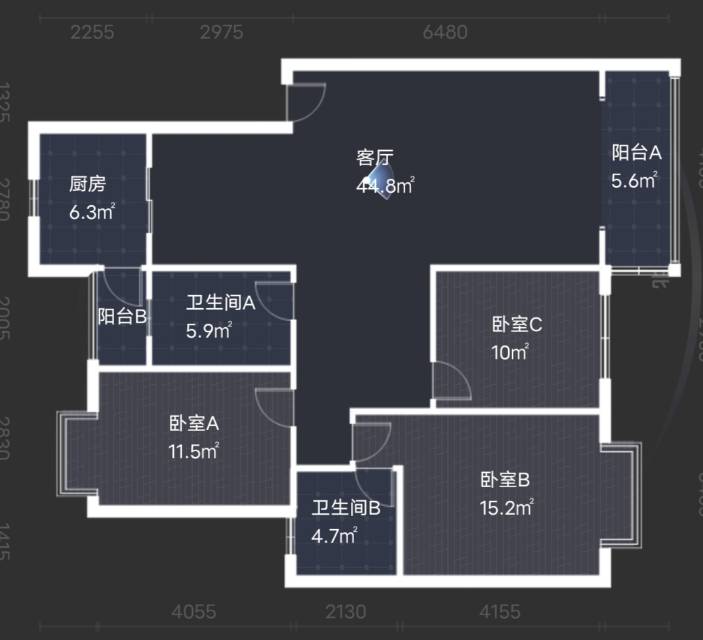 绵阳恒馨苑，3室2厅2卫，121㎡，售价72万 绵阳二手房