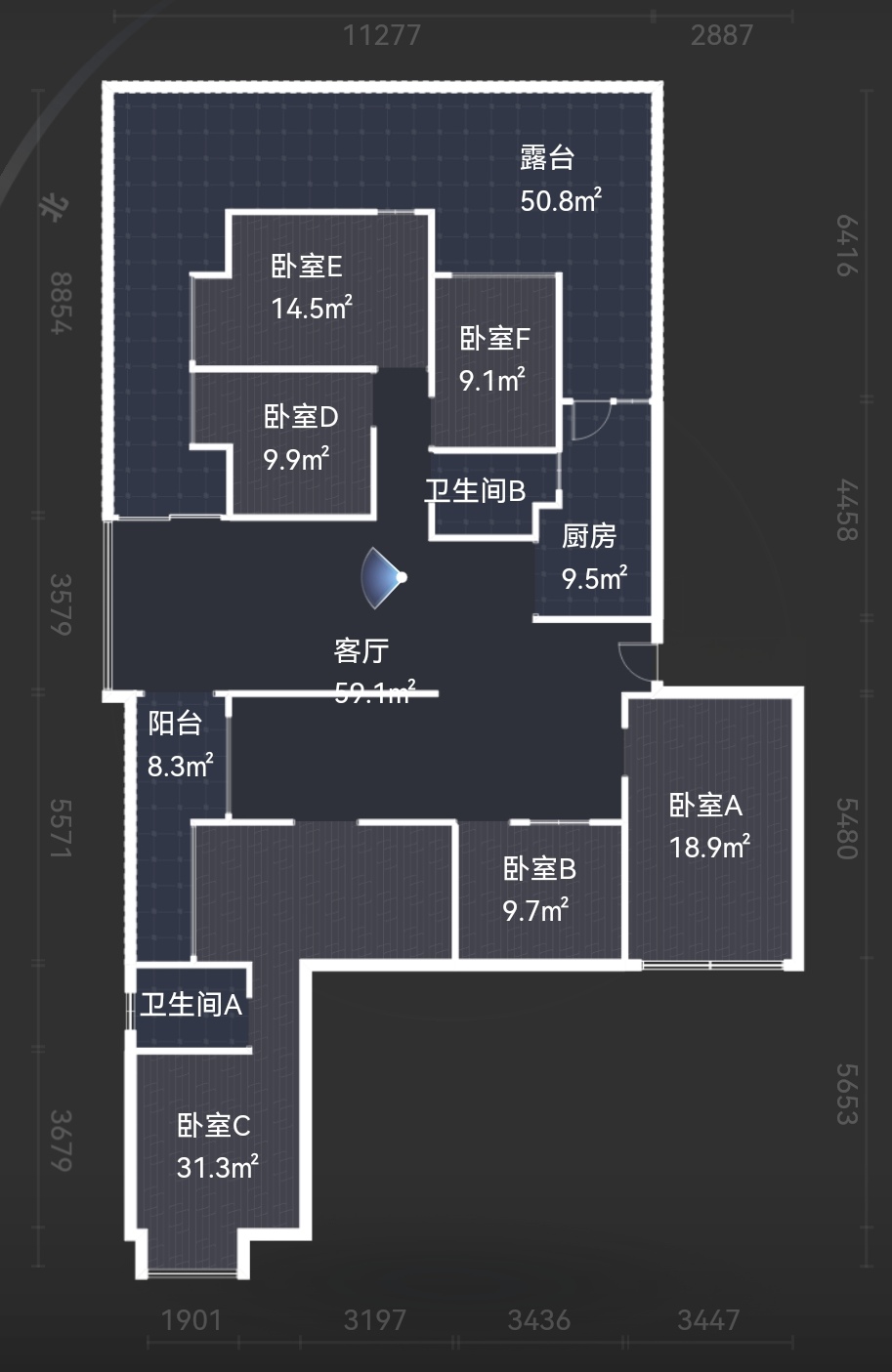 绵阳长兴星城.对待露台花园.清水7室大平层 绵阳二手房