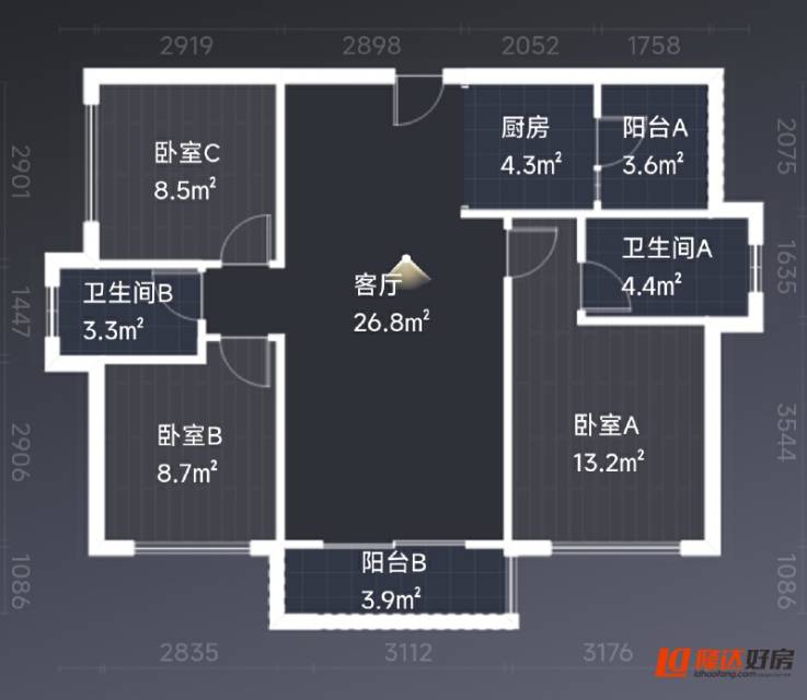 绵阳七中 绵阳涪城清水3房双卫 税少诚心出售，楼层好 绵阳二手房